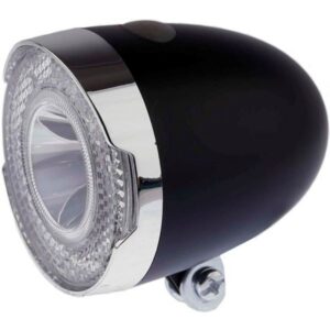 Koplamp 1 led retro zwart