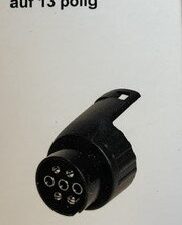 adapter Korte adapter voor aanhangerdissel, kunststof, zwart 7- op 13-polig,
